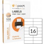 T-Pack ETA10503701 Samolepící etikety 105 x 37 mm 16 ks na A4 100 listů