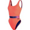 Speedo dámské jednodílné plavky BELTED DEEP U-BK 1PC AF 8-00307415485 oranžový