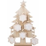 Anděl Přerov Dřevěný stromek 41 cm s vločkami na zavěšení 6 cm – Hledejceny.cz