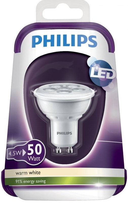 Philips žárovka LED žárovka GU10, 4,5W náhrada 50W bodovky, 345lm 2700K  alternativy - Heureka.cz