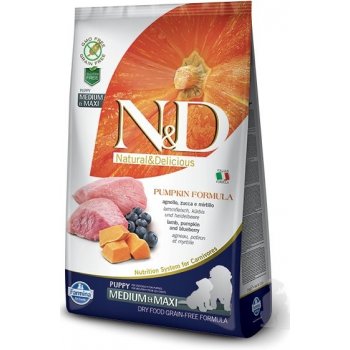 N&D Pumpkin Puppy Medium & Maxi Grain Free Lamb & Blueberry 12 kg