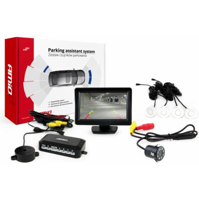AMiO Sada asistentů parkování 4 senzory bílé TFT01 4,3 `s kamerou night vision CAM-308 LED 18mm – Hledejceny.cz