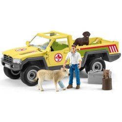 Schleich Záchranné terénní auto s veterinářem, 28 x 11 x 10,5 cm