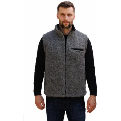 Wooline Vesta z ovčí vlny Sport šedá – Zboží Dáma