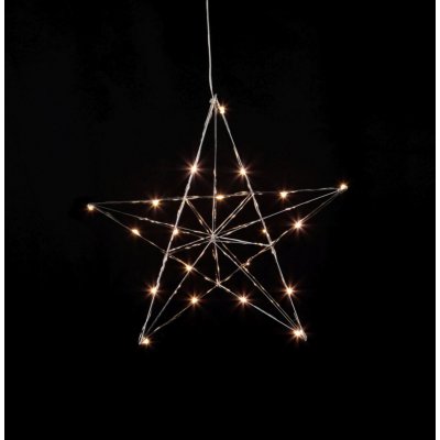 Star Trading Závěsná svítící hvězda LINE 38 cm stříbrná