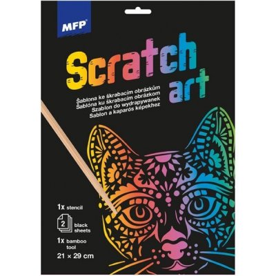 Škrabací obrázek šablona A4 Kočka 21x29cm – Zbozi.Blesk.cz