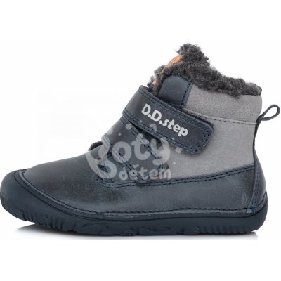 D.D.Step zimní kožené barefoot boty W073-29 modrá