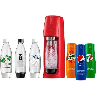 SodaStream Spirit Red + 3x láhev + 3x sirup – Hledejceny.cz