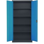Rauman Univerzální kovová skříň, 90 x 40 x 185 cm, cylindrický zámek modrá - ral 5012 – Zboží Mobilmania