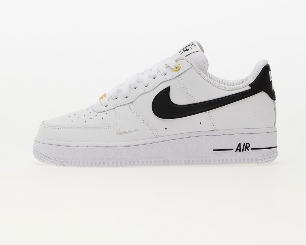 Nike Air Force 1 Low \'07 White Black Pebbled Leather