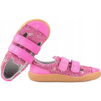 Mazurek slipper barefoot kožené a textilní polobotky sweet fuchsia – Zboží Dáma