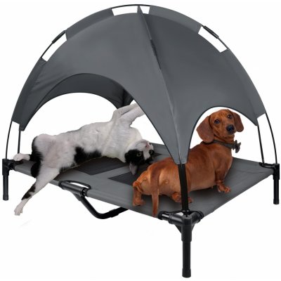 CEEDIR XL Dog Bed Vyvýšená postel pro psy Venkovní chladicí postel pro domácí mazlíčky Vodotěsná postel pro kočky se stříškou a pČervenáiskluzovými podložkami pod nohy, pro vnitřní/zahradní použití CE