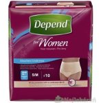 Depend Normal inkontinenční kalhotky ženy vel.S/M 10 ks – Sleviste.cz
