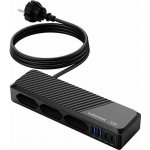 Cubenest PowerStrip SlimLine 7v1 Black PSE343301 – Zboží Mobilmania