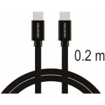 Swissten 71527208 Datový Textile USB-C, USB-C 0,2m černý – Zboží Živě