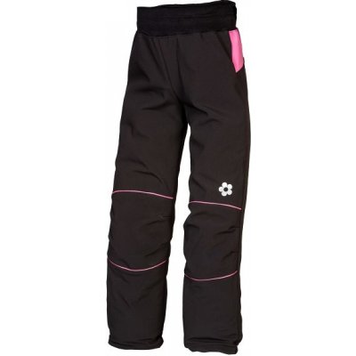 Kukadlo dětské softshelové kalhoty černo růžová – Zboží Mobilmania