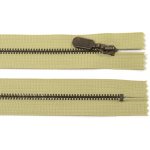 WICO Kovový zip no.3 nerozepínací 18cm zeleno-béžový (staromosazné zoubky) ozdobný jezdec – Hledejceny.cz