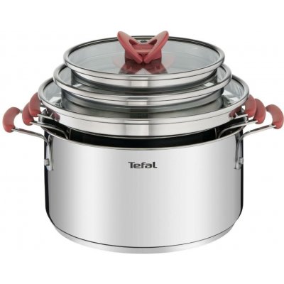 Tefal Sada hrnců Opti'Space nerezová ocel 6 ks G720S674 – Hledejceny.cz