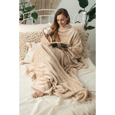 Deka CASHMERE TOUCH s rukávy 150 x 210 cm (béžová) – Zboží Mobilmania
