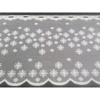 TYLEX vánoční žakárová záclona vločky A374704 40 cm – Zboží Mobilmania