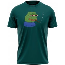 MemeMerch tričko Pepe Stoned petroleum blue