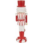 Bílo-červená vánoční dekorace socha Louskáček - 7*7*23 cm - Clayre & Eef – Hledejceny.cz