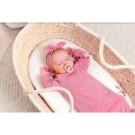 Moniel Novorozenecké body s uzlem Dots růžová – Zboží Mobilmania