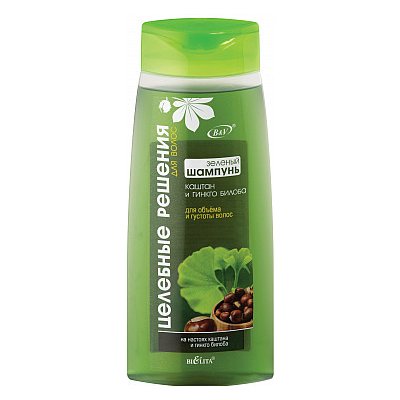 Belita-Vitex zelený šampon pro objem a hustotu vlasů Kaštan a Gingo biloba 480 ml