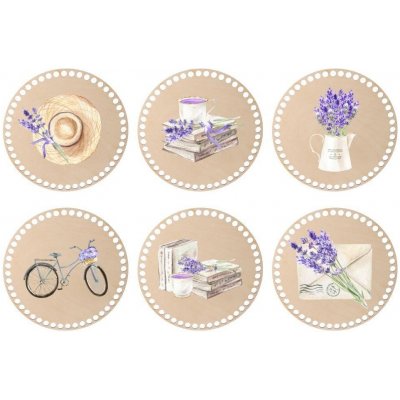 ČistéDřevo Dřevěné podtácky k obháčkování levandule 10cm – Zboží Dáma