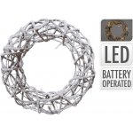 Mat Dekorace VĚNEC RATAN/PP HN se sněhem 15LED 30cm – Zboží Dáma