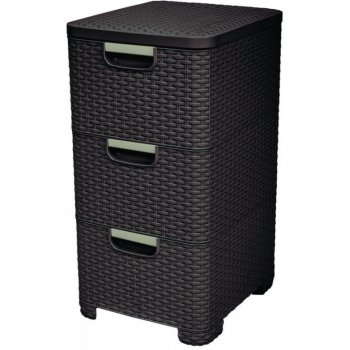 Curver Rattan Style 3 zásuvky 3 x 14 l hnědá 06604-210