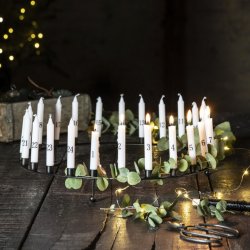IB LAURSEN Kovový adventní svícen na 24 tenkých svíček Black, černá barva,  kov vánoční dekorace - Nejlepší Ceny.cz