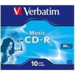 Verbatim CD-R 700MB 16x, AZO, Audio, jewel, 10ks (43365) – Zboží Mobilmania