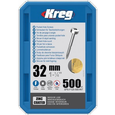 Kreg Zinc Pan-Head Šrouby pro skryté spoje 32 mm jemný závit 500 ks – Hledejceny.cz