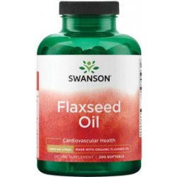 Swanson Flaxseed Oil 200 ks gelové tablety 1 g