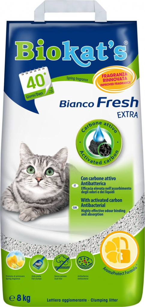 Biokat’s Bianco Fresh Extra s aktivním uhlím 8 kg