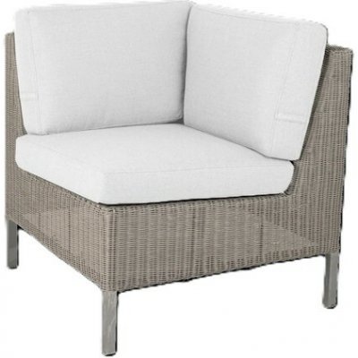 Cane-line Jídelní rohový díl Connect Dining, 77x77x77 cm, rám kov, výplet umělý ratan taupe, bez polstrů – Hledejceny.cz