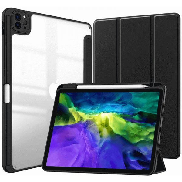 Pouzdro na tablet SES 2v1 Smart flip cover + zadní silikonový ochranný obal s držákem na pero pro Xiaomi Pad 6 15549 černý