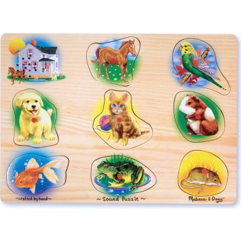 Melissa & Doug puzzle s úchyty a zvukem zvířátka