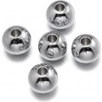 Mosazný korálek - platinový - ∅ 2,5 mm - 1 ks – Zboží Dáma