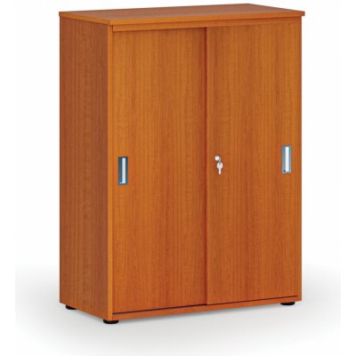 Primo Kancelářská skříň se zasouvacími dveřmi WOOD, 1087 x 800 x 420 mm, třešeň – Zboží Dáma