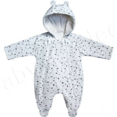 Baby Service Zimní kombinéza s kapucí podšítá wellsoft lístečky – Zboží Dáma