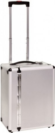 DEMA Pojízdný hliníkový kufr Silver Stripe 20840D