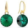 Náušnice Spark se Swarovski Elements Candy gold KWG112212EM Emerald
