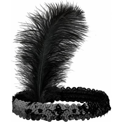 Widmann Čelenka charlestonová černá retro – Zboží Dáma