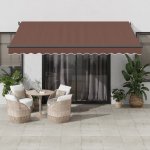 vidaXL Ručně zatahovací markýza hnědá 400 x 300 cm – Zbozi.Blesk.cz