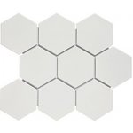 FIN Keramická mozaika bílá HEXAGON 10 9,5x11 (29,5x26) cm 1ks – Zboží Mobilmania