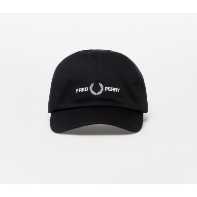 FRED PERRY Graphic Branded Twill Cap Black