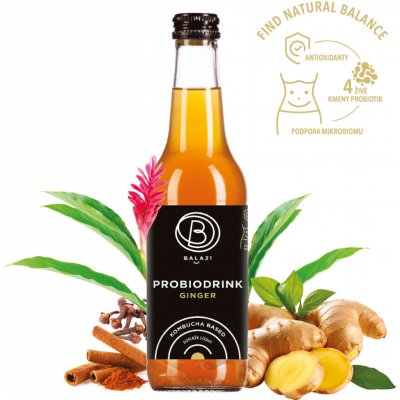 Bala21 Kombucha Zázvor s probiotiky 330 ml – Hledejceny.cz