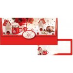 Obálka na peníze vánoční 180 x 90 mm, červená – Zboží Dáma
